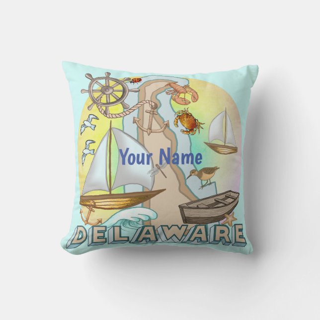 Delaware  throw pillow (Front)