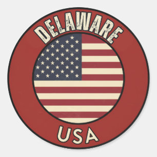 Delaware United States of America Classic Round Sticker