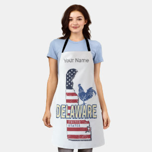 Delaware United States Retro State Map Vintage USA Apron