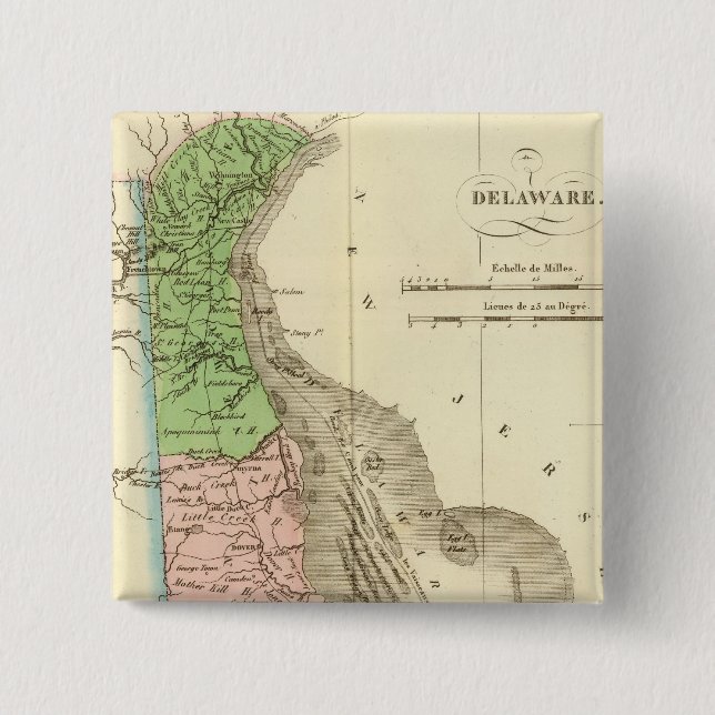 Delaware US Pinback Button (Front)