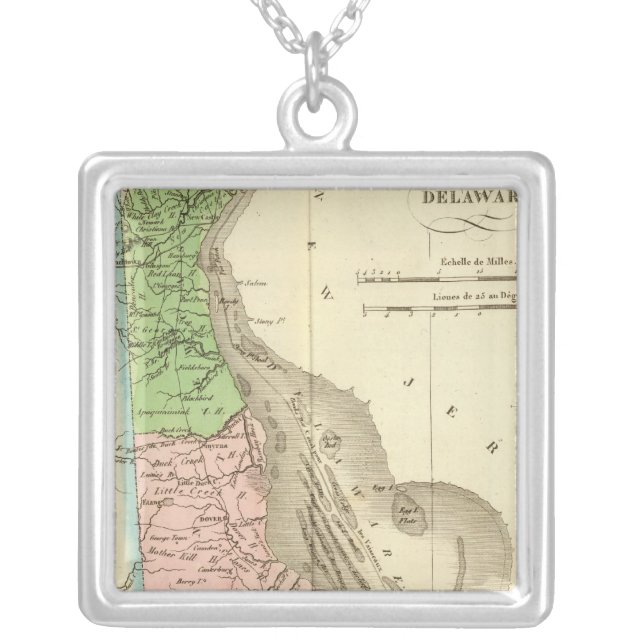 Delaware US Silver Plated Necklace (Front)