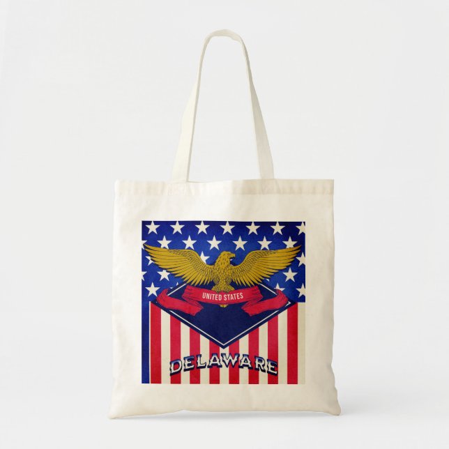 Delaware USA Flag Tote Bag (Front)