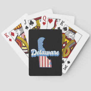 Delaware USA Map American flag Poker Cards