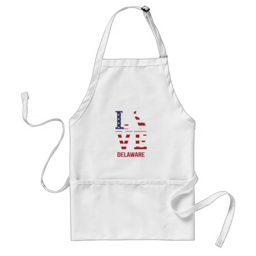 Delaware USA state love Adult Apron