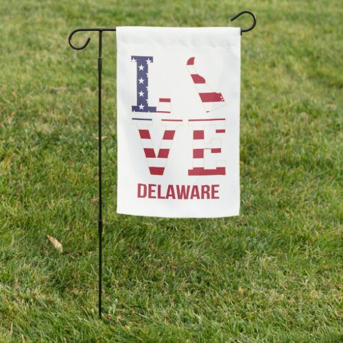 Delaware USA state love Garden Flag