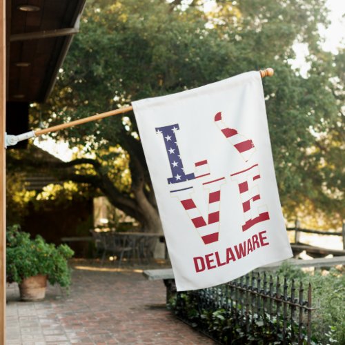 Delaware USA state love House Flag