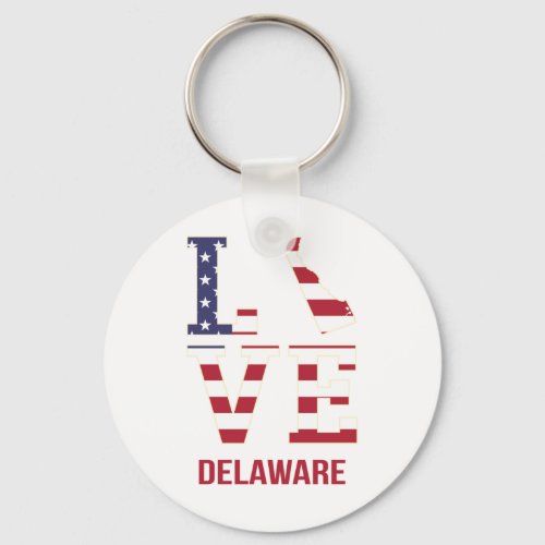 Delaware USA state love Keychain