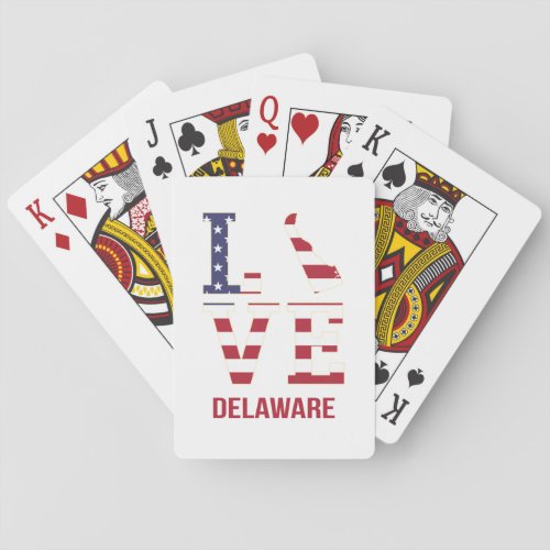 Delaware USA state love Playing Cards