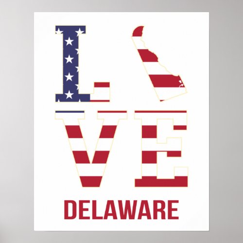 Delaware USA state love Poster