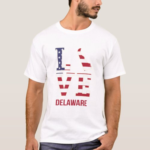Delaware USA state love T_Shirt