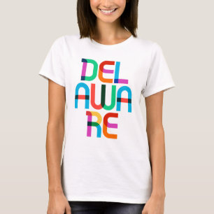 Delaware Vintage Retro Colorful 80s Pop Art Type T-Shirt