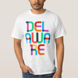 Delaware Vintage Retro Colorful 80s Pop Art Type T-Shirt