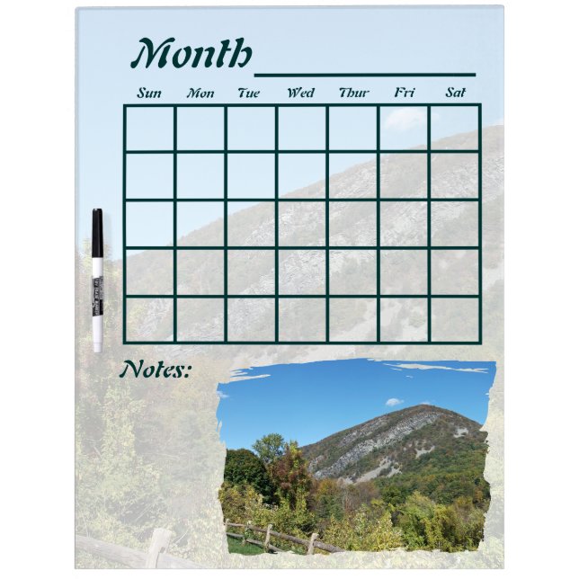 Delaware Water Gap Calendar Dry Erase Board (Front)