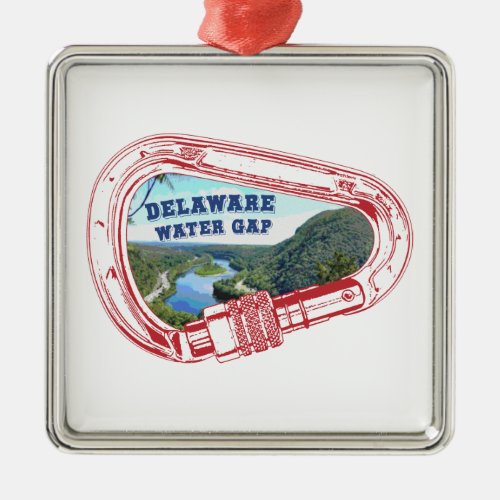 Delaware Water Gap Climbing Carabiner Metal Ornament