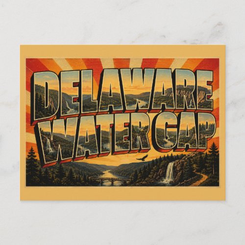 Delaware Water Gap New Jersey River Mountain Art Postcard