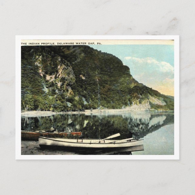 Delaware Water Gap, The Indian Profile 1924  Postcard (Front)