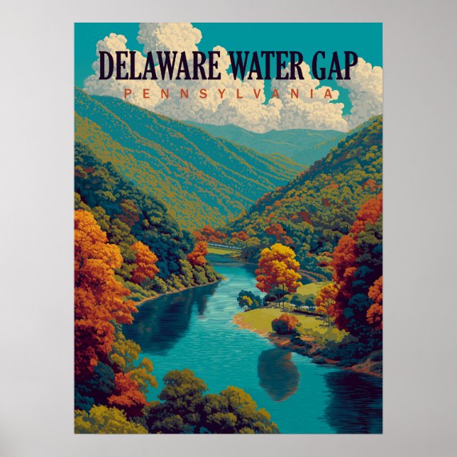 Delaware Water Gap Vintage Travel Poster (Front)