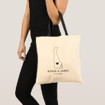 Delaware Wedding Welcome Bag Tote, Black Map<br><div class="desc">Wedding welcome gift bag featuring map graphic. Your guests will love checking into their hotel and finding this tote filled with treats awaiting them. You may position the heart to the location of your big day using the "customize further" feature.</div>