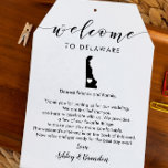Delaware Wedding Welcome Tag, Letter Itinerary<br><div class="desc">This modern and elegant card / gift tag is the perfect addition to your hotel welcome bags. Enter the main events and a customized note to help your guests navigate the weekend. The extra large size allows you to enter all the information you need, then just tie to the handles...</div>