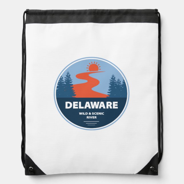Delaware Wild And Scenic River Drawstring Bag (Front)