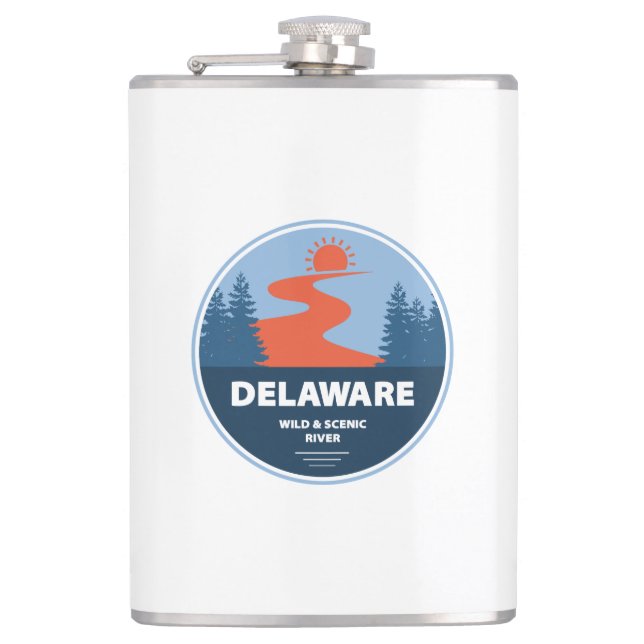 Delaware Wild And Scenic River Flask (Front)