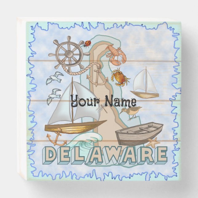 Delaware Wooden Box Sign (Front Horizontal)