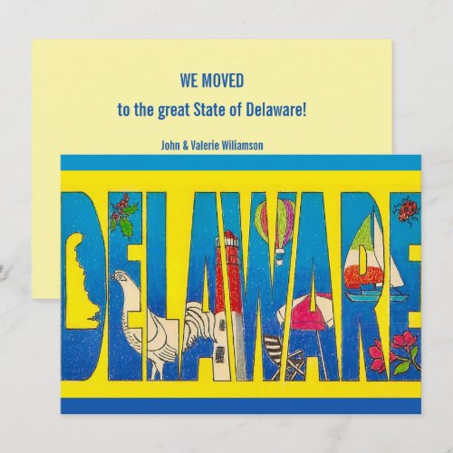 Delaware Yellow Postcard Moving Announcement