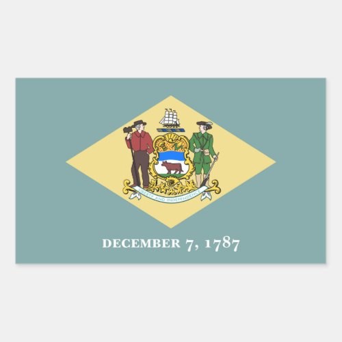 Delawarean Flag Flag of Delaware Rectangular Sticker