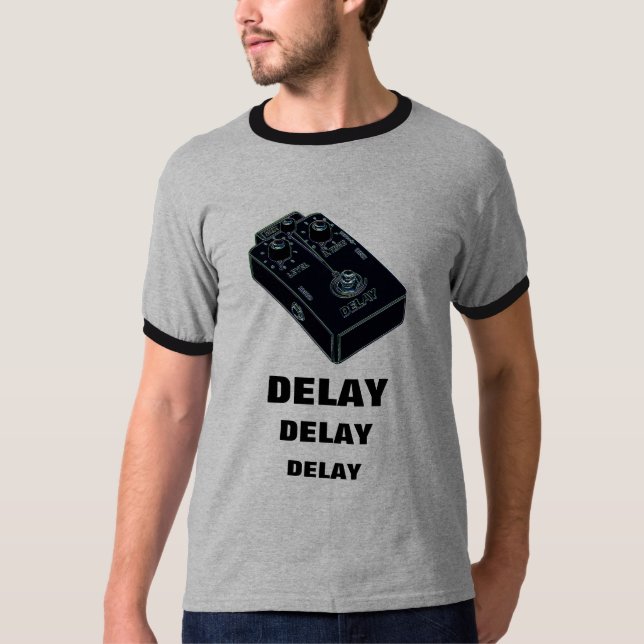 Delay Guitar Pedal Black 2 T-Shirt (Front)