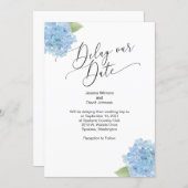 Delay our Date Hydrangea Floral Invitation (Front/Back)
