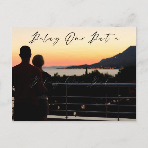 Delay Our Date Ocean Wedding Change of Date Postcard