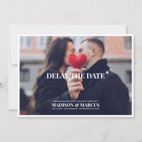 Delay the Date Custom Photo Wedding Save The Date