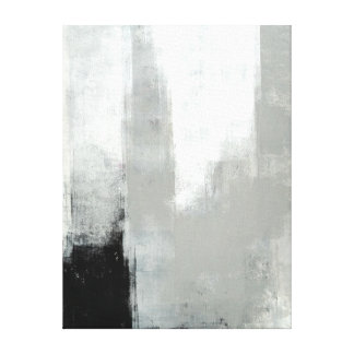'Delayed' Grey Abstract Art Canvas Print