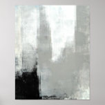 &#39;delayed&#39; Grey Abstract Art Poster at Zazzle