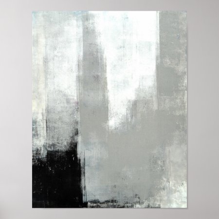 'delayed' Grey Abstract Art Poster