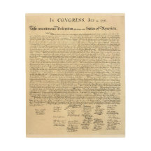 Delcaration of Independence on Wood