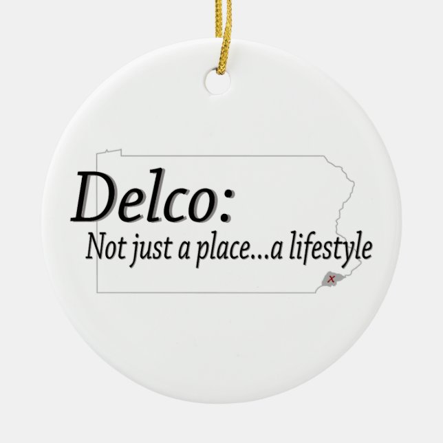 Delco Lifestyle Ceramic Ornament (Front)