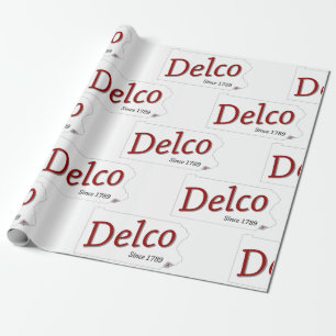 Delco since 1789 red black and gray wrapping paper