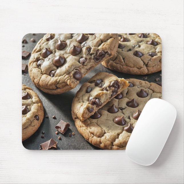 Delectable Chocolate Chip Cookies Mouse Pad (With Mouse)