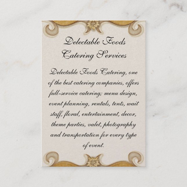 Delectable Foods Business Card (Front)