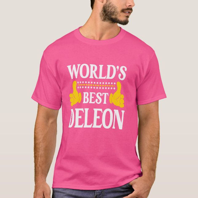 Deleon Surname Team Family Last Name World's Best  T-Shirt (Front)