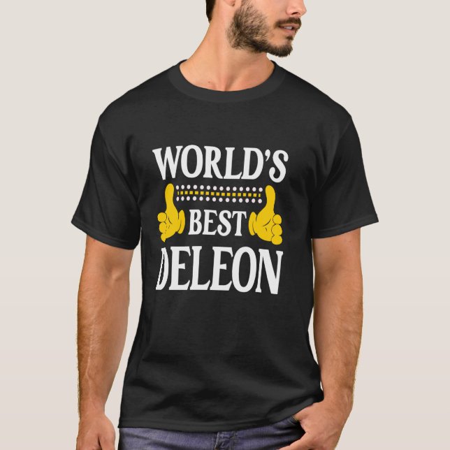 Deleon Surname Team Family Last Name World's Best  T-Shirt (Front)