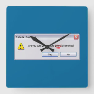 Delete Cookies Square Wall Clock
