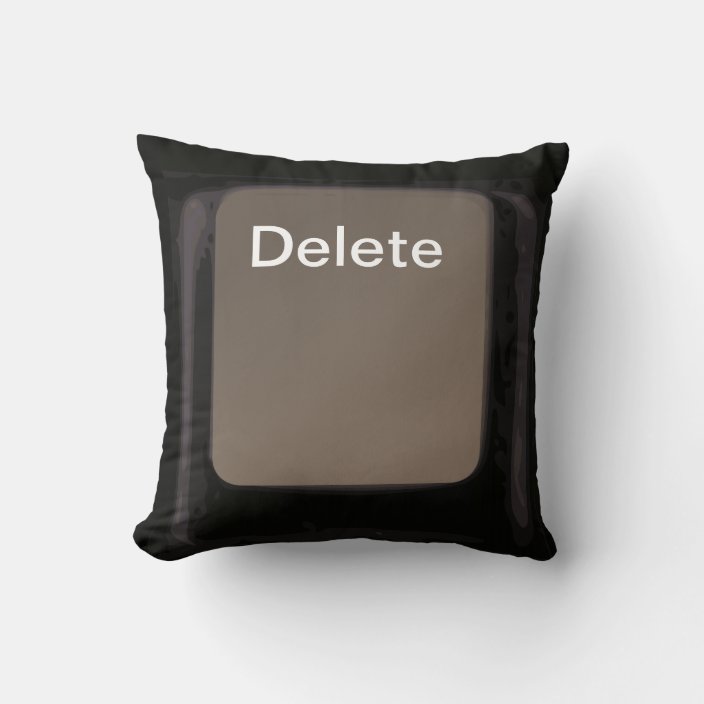 Delete Key / Button Dark Pillow / Cushion Zazzle