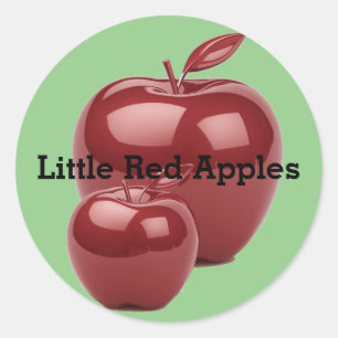 Delete or Edit Text Red Apples on Green Classic Round Sticker
