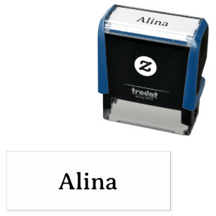 delete text add own design 2.15" x 0.78" self-inking stamp