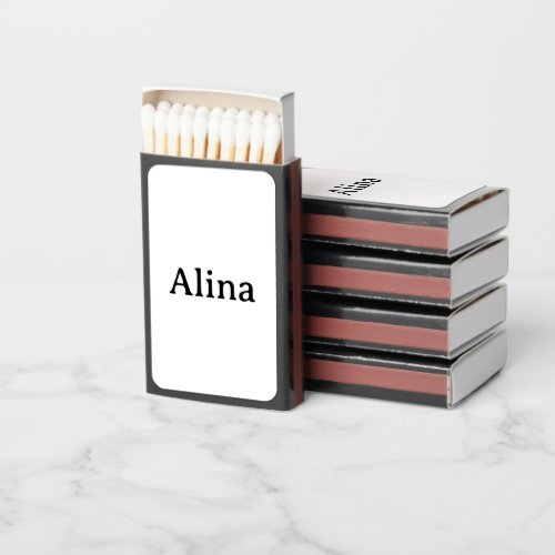delete text add own design Assembled Black Matchboxes