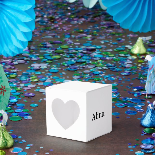 delete text add own design Heart 2" x 2" x 2" Favor Boxes (Party)