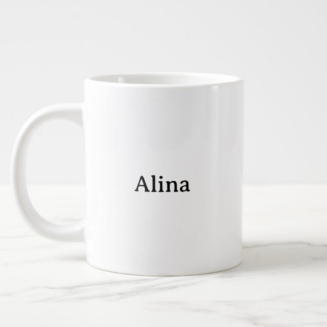 delete text add own design Jumbo Giant Coffee Mug (Left)