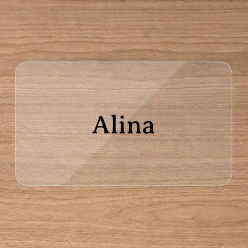 delete text add own design Rounded Clear Business Cards